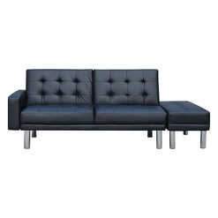 Picture of Espen 3-Seater Faux Leather Sofa Bed Light Grey Unique Home