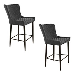 Picture of Estelle Bar Stool (Set of 2) MDF Dark Grey Regal Royal Design