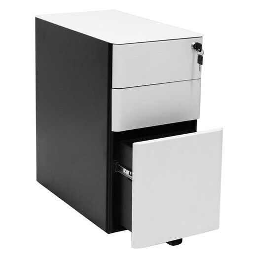 Picture of Eternity Slimline Mobile Pedestal Steel White/Black Rapidline