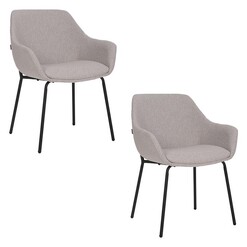 Picture of Etta Set of 2 Dining Armchairs Fabric Grey casabona