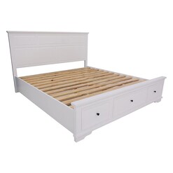 Picture of Eugene Timber Bed Wood White Wash Dover Mason