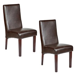 Picture of Eva Leather Dining Chair (Set of 2) Dark Brown New Oriental