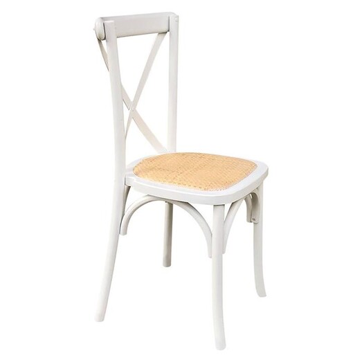 Picture of Evan Crossback Stackable Dining Chair in White by Dasch Design