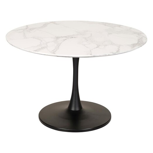 Picture of Evelyn Round Marble Effect Dining Table MDF White Sevella Bay Road Designs