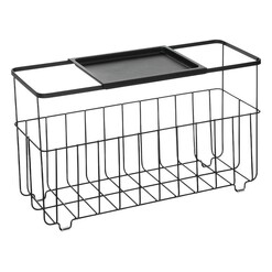 Picture of Everett Storage Basket With Shelf Steel Black iDesign