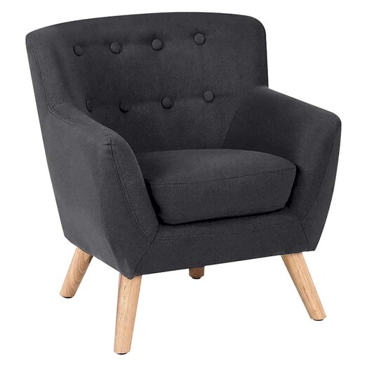 Picture of Evvie Kids' Armchair, Black Fabric Big Fun Club