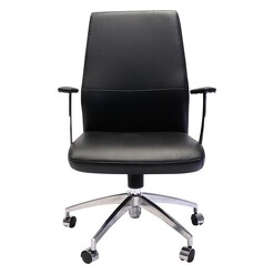 Picture of Executive Medium Back PU Leather Chair Faux Leather Black Rapidline