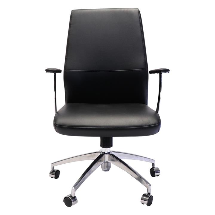 Picture of Executive Medium Back PU Leather Chair Faux Leather Black Rapidline