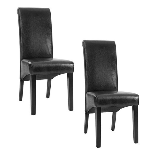 Picture of Eysser Dining Chair, Black (Set of 2) Faux Leather Resort Living