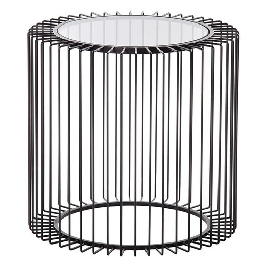Picture of Fabien Glass Top Side Table Metal Smoke/Black Amalfi