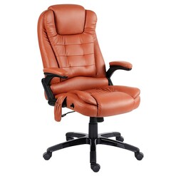 Picture of Fanla Executive Massage Chair, Orange Faux Leather Resort Living