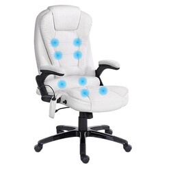 Picture of Fanla Executive Massage Chair, White Faux Leather Resort Living