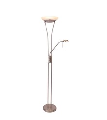 Picture of Fareeda Mother & Child LED Floor Lamp Standing Floor Lamp Metal Base Glass Shade - Satin Chrome