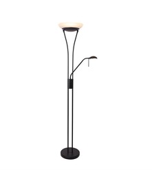 Picture of Fareeda Mother & Child LED Standing Floor Lamp Metal Base Glass Shade - Black
