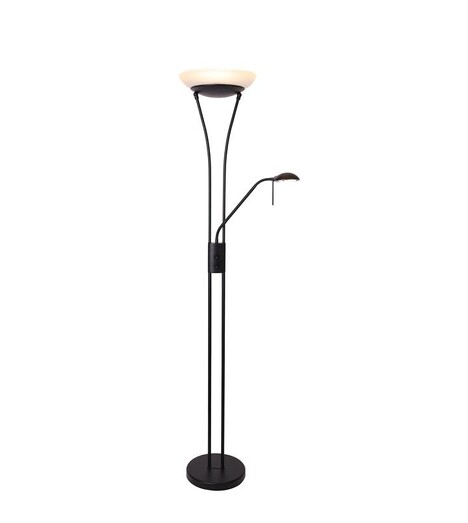 Picture of Fareeda Mother & Child LED Standing Floor Lamp Metal Base Glass Shade - Black
