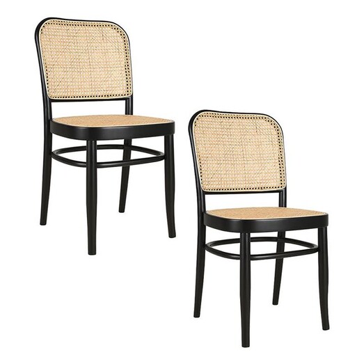 Picture of Faria Rattan Dining Chair (Set of 2) in Black by casabona