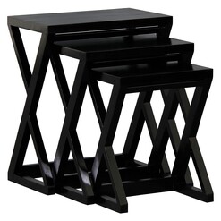 Picture of Farran Wood Nesting Table Mahogany Black Kayu Estate
