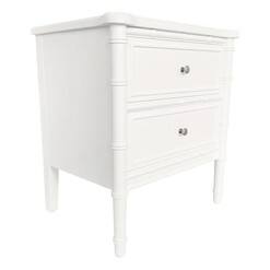 Picture of Faux Bamboo Side Table in White by Jac Home Living