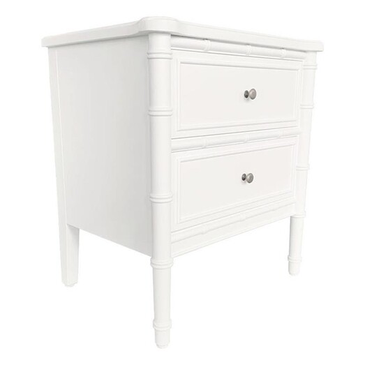 Picture of Faux Bamboo Side Table in White by Jac Home Living Picture of Faux Bamboo Side Table in White by Jac Home Living