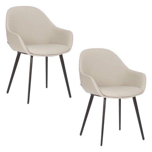 Picture of Fido Set of 2 Faux Leather Dining Chairs Light Grey casabona