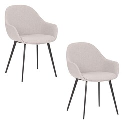 Picture of Fido Set of 2 Waterproof Fabric Dining Chairs Light Grey casabona