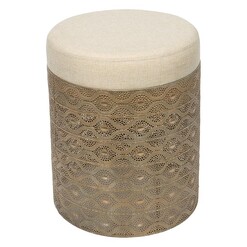 Picture of Filigree Cushioned Stool in Beige by Casa Uno