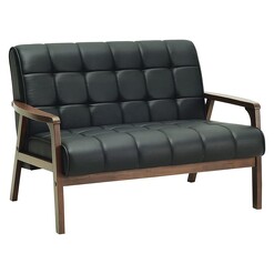 Picture of Firn 2 Seater Sofa, Faux Leather Vinyl Espresso Simpel