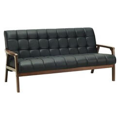 Picture of Firn 3 Seater Sofa, Faux Leather Vinyl Espresso Simpel