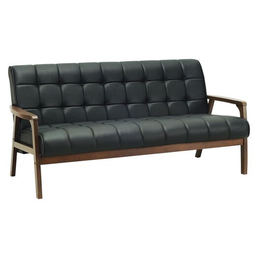 Picture of Firn 3 Seater Sofa, Faux Leather Vinyl Espresso Simpel
