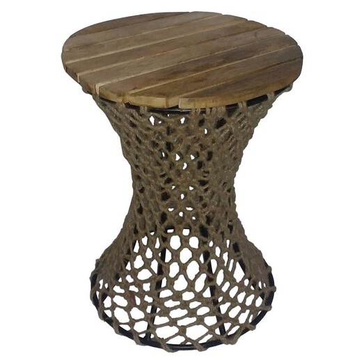 Picture of Fishnet Side Table Wood Rustic Black/Natural Whiskey Boyd Design Picture of Fishnet Side Table Wood Rustic Black/Natural Whiskey Boyd Design