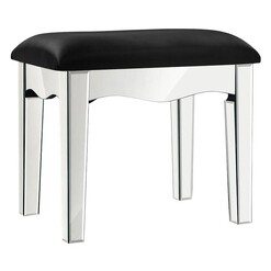 Picture of Flavolla Mirrored Dressing Table Stool MDF Black/Silver Resort Living
