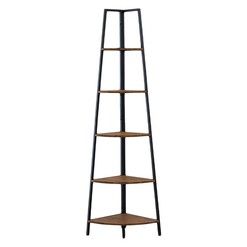 Picture of Flint Corner Shelving Display Unit MDF Brown/Black IHOMDEC