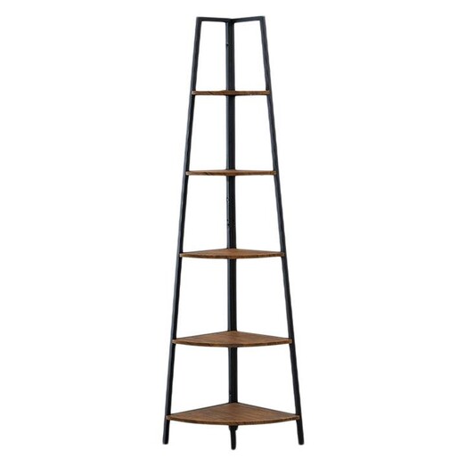 Picture of Flint Corner Shelving Display Unit MDF Brown/Black IHOMDEC