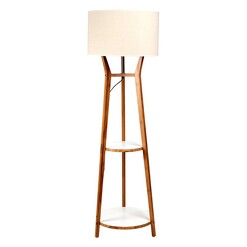 Picture of Floor Lamp with Double Shelves Bamboo Natural New Oriental
