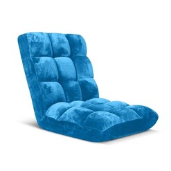 Picture of Floor Recliner Folding Lounge Sofa Futon Couch Folding Chair Cushion Blue