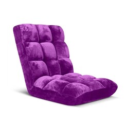 Picture of Floor Recliner Folding Lounge Sofa Futon Couch Folding Chair Cushion Purple