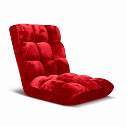 Picture of Floor Recliner Folding Lounge Sofa Futon Couch Folding Chair Cushion Red
