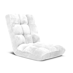 Picture of Floor Recliner Folding Lounge Sofa Futon Couch Folding Chair Cushion White