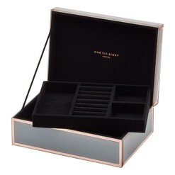 Picture of Florence Jewellery Box with Insert Glass Grey/White/Pink One Six Eight London