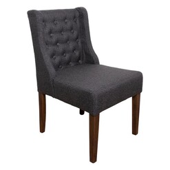 Picture of Florence Linen Dining Chair in Charcoal by j.elliot HOME