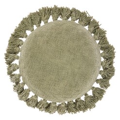 Picture of Florida Round Cotton Cushion in Green by Linen House