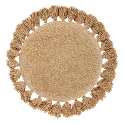 Picture of Florida Round Cotton Cushion in Light Brown by Linen House