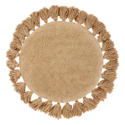 Picture of Florida Round Cotton Cushion in Light Brown by Linen House Picture of Florida Round Cotton Cushion in Light Brown by Linen House