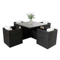 Picture of Florina Outdoor 5-Piece Dining Set in Brown by Homeflex