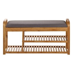 Picture of Foldable Bamboo Bench Shoe Storage Natural Sherwood