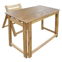 Picture of Foldable Teen Desk Set, Natural Acacia Natural Timber QToys