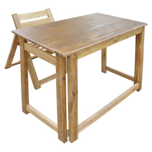Picture of Foldable Teen Desk Set, Natural Acacia Natural Timber QToys Picture of Foldable Teen Desk Set, Natural Acacia Natural Timber QToys