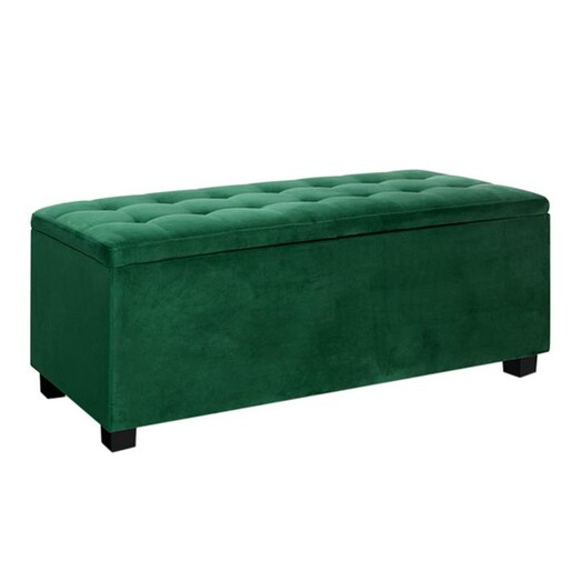 Picture of Foliva Velvet Storage Ottoman, Green Resort Living Picture of Foliva Velvet Storage Ottoman, Green Resort Living