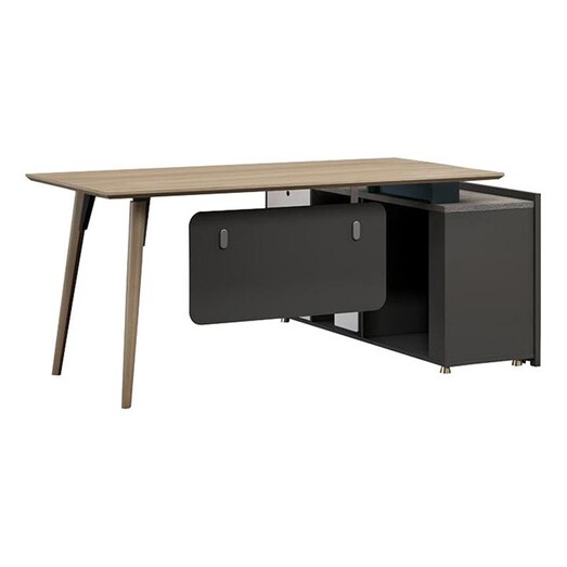 Picture of Fonti Left Return Executive Desk MDF Acacia/Carbon Grey Iniko
