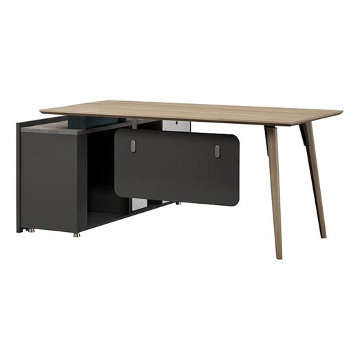 Picture of Fonti Right Return Executive Desk MDF Acacia/Carbon Grey Iniko
